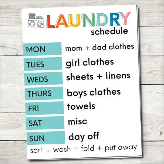 a laundry schedule